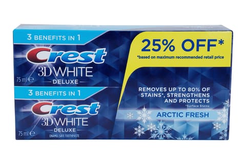 3D White Arctic Fresh Toothpaste, 2 X 75Ml