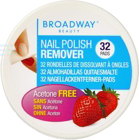 Lot Of 3 Broadway Nail Polish Remover 32 Pads - 36B Strawberry
