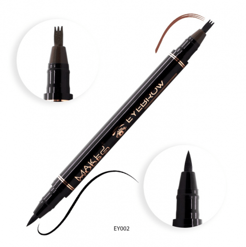 MAKE OVER 22 2-In-1 Eyebrow And Eyeliner Pen - Black/Dark Brown - 02