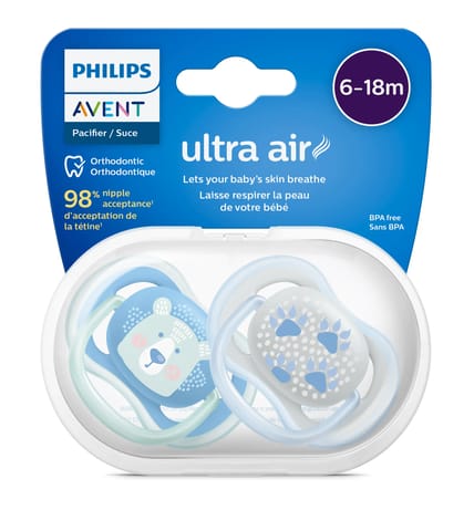 Avent Ultra Air Freeflow Soother, Deco Version, 0-6m