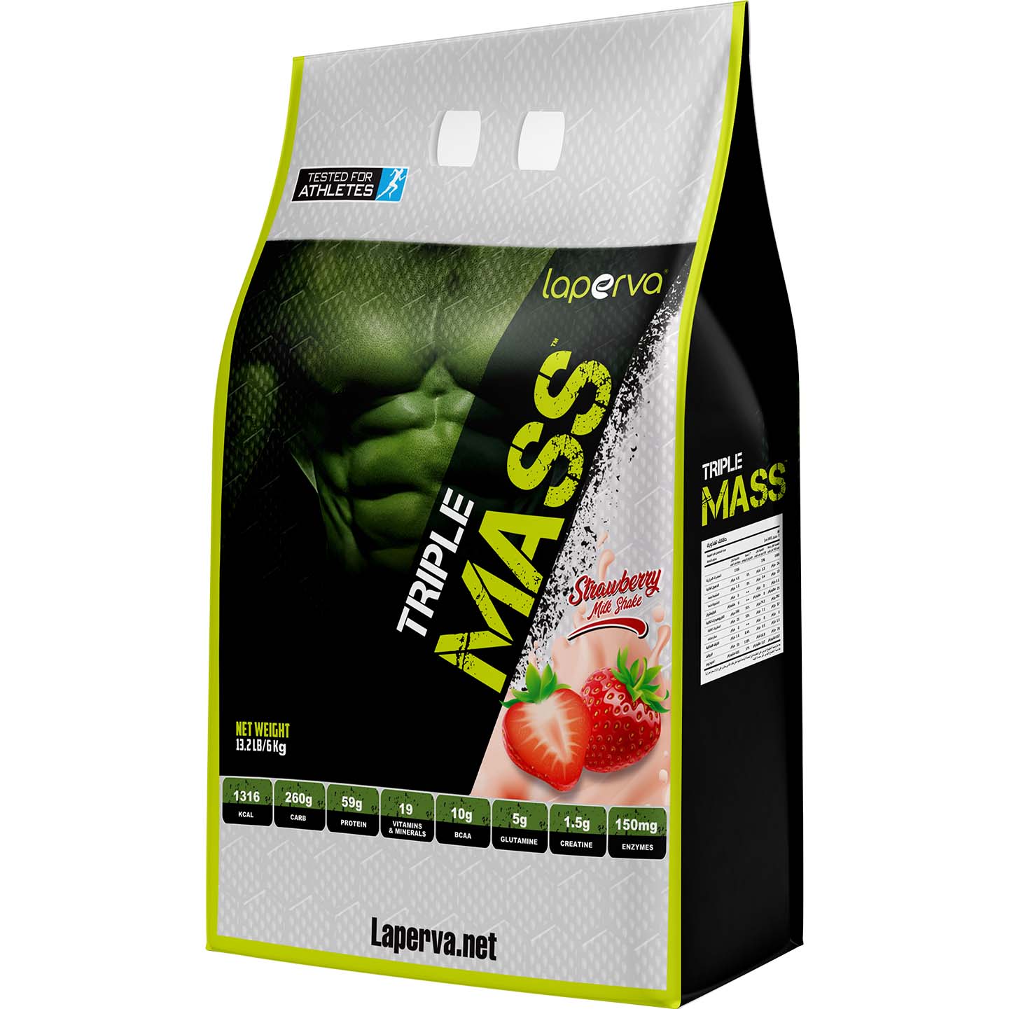 Laperva Triple Mass Gainer, Strawberry Milkshake, 13 LB