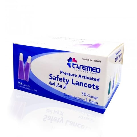 Caremed Safety Lancet 30G 100 Pcs