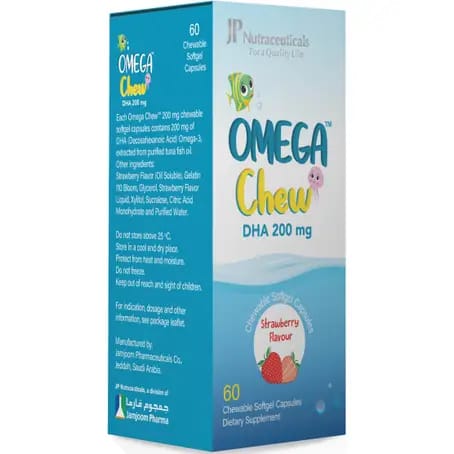 Jp Omega Chew DHA 200 Mg 60 Strawberry Chewable Capsules