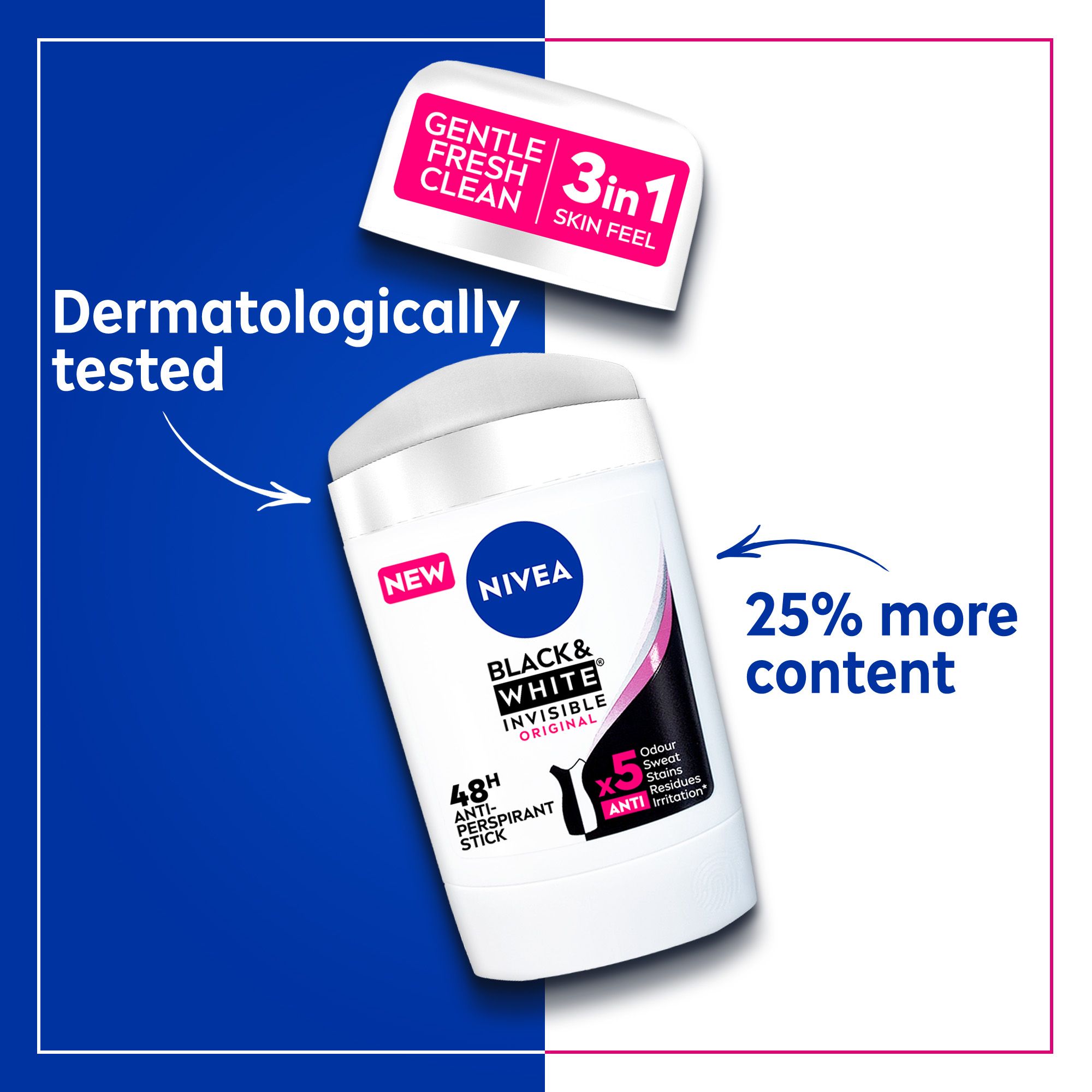 Nivea Lady Deo Stick Black & White 50Ml