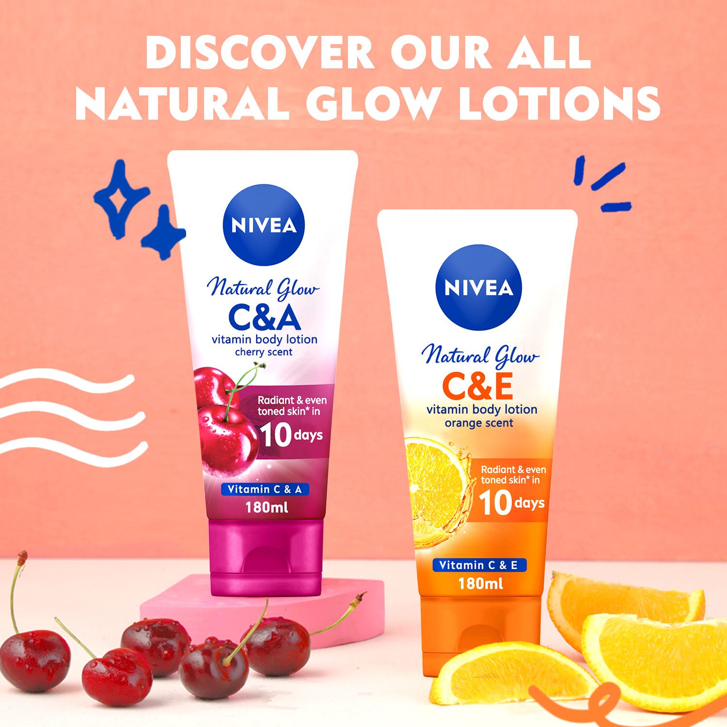 Nivea, Body Lotion, Vitamin C & E, With Orange Scent - 180 Ml