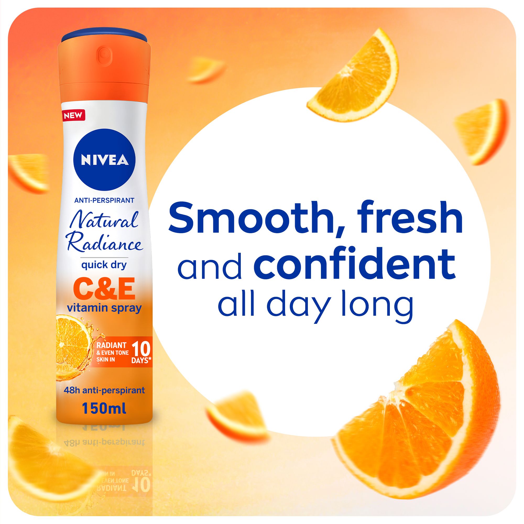 Nivea, Deodorant, Spray, Natural Radince C & E Vitamin - 150 Ml