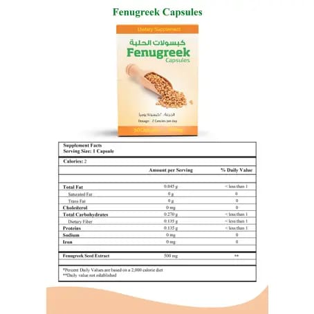 Fenugreek 500mg 60 Capsules