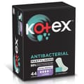 Kotex Antibacterial Panty Liners, 99% Protection from Bacteria Growth, Long Size, 44 Daily Panty Liners