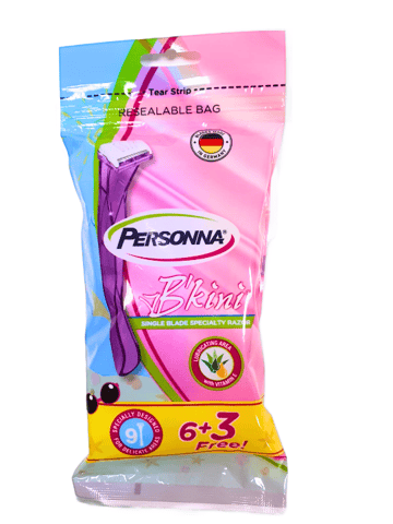 PERSONNA B'KINI M/C 6+3-CT ZIPLOC-BAG