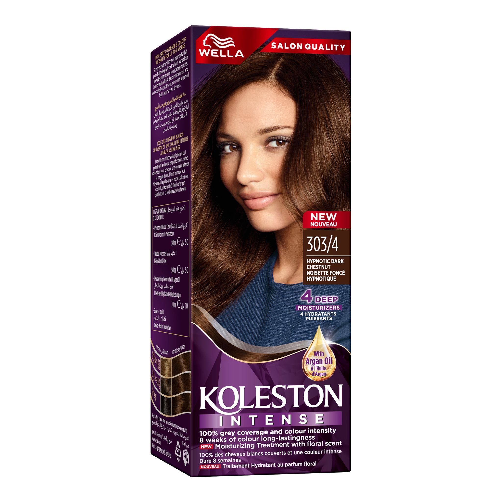 Color Cream Hair Color 303/4 Dark Chestnut