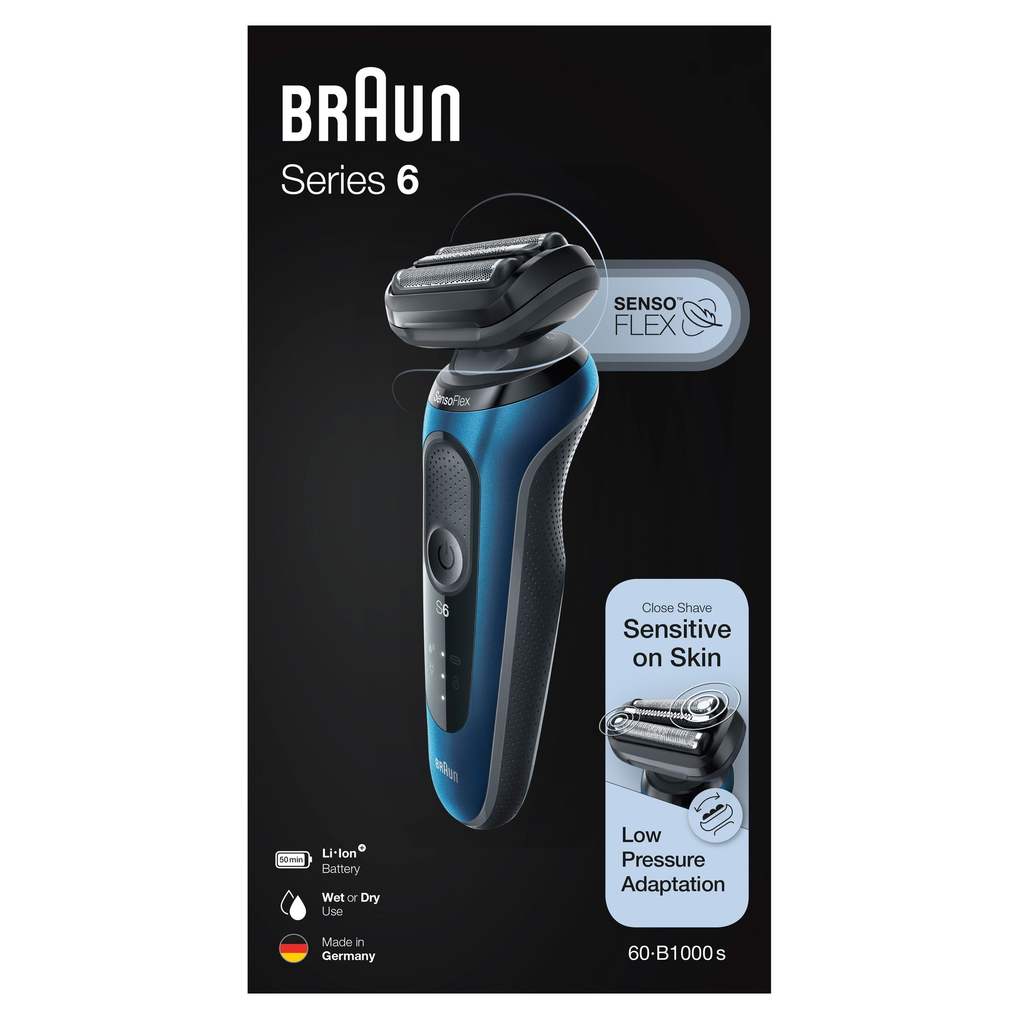 Braun Shaver 60-B1000S Blu Box Ap