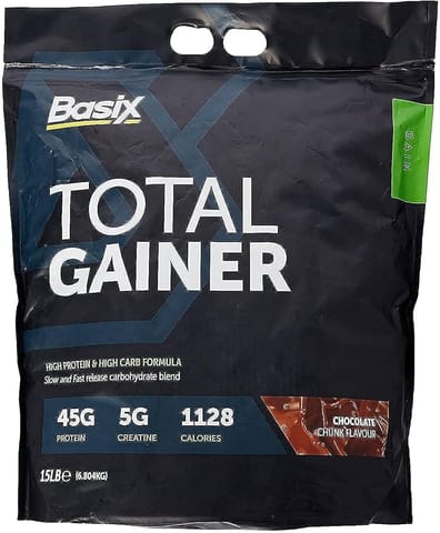 Basix Total Gainer Chocolate Chunk 15 Lb