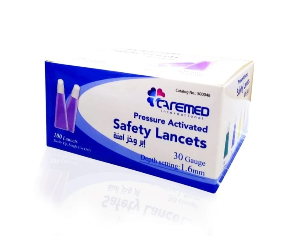 Caremed Safety Lancet 30G 100 Pcs