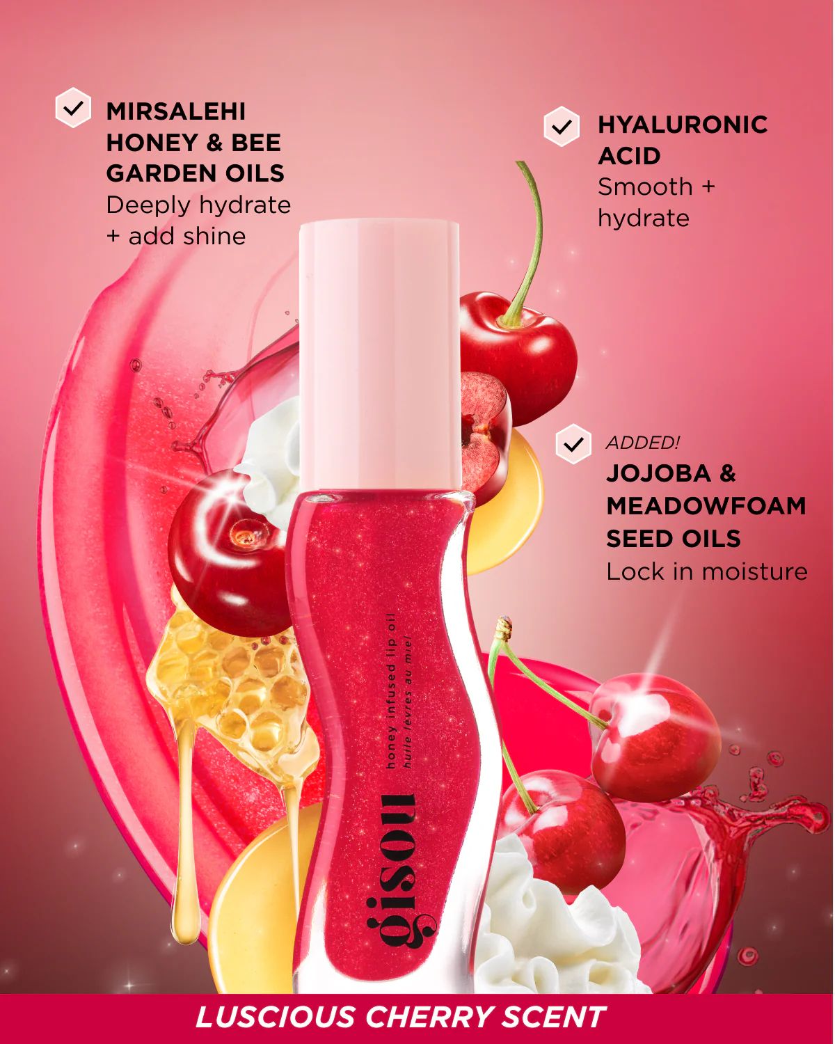 Gisou Lip Moisturizing Oil - Cherry