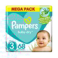 Pampers No-3 Medium Jumbo Pack 2x68
