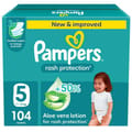 Pampers Rash Protection Taped Diapers, Size 5 (11-16Kg) 104Pc