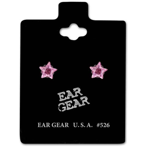 Ear Gear Silver 526 Star Zirconia 5mm
