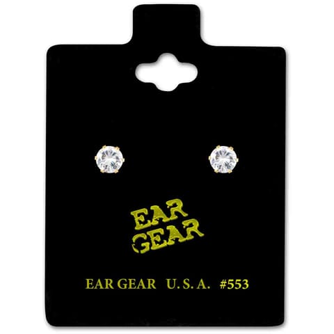 Ear Gear Gold 553 Cubic Zirconia 3mm