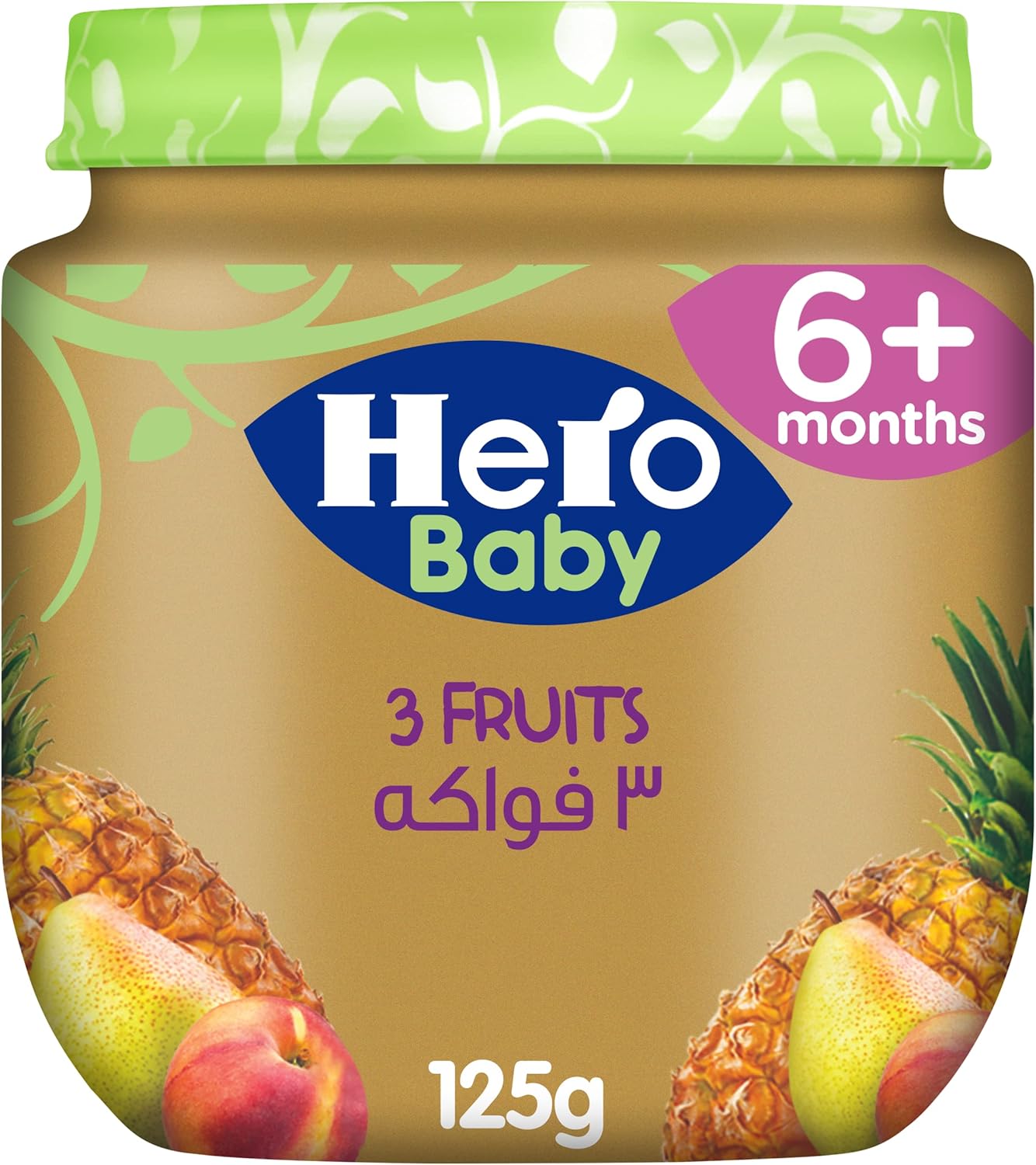 Hero Baby Jar, 3 Fruits, 125g
