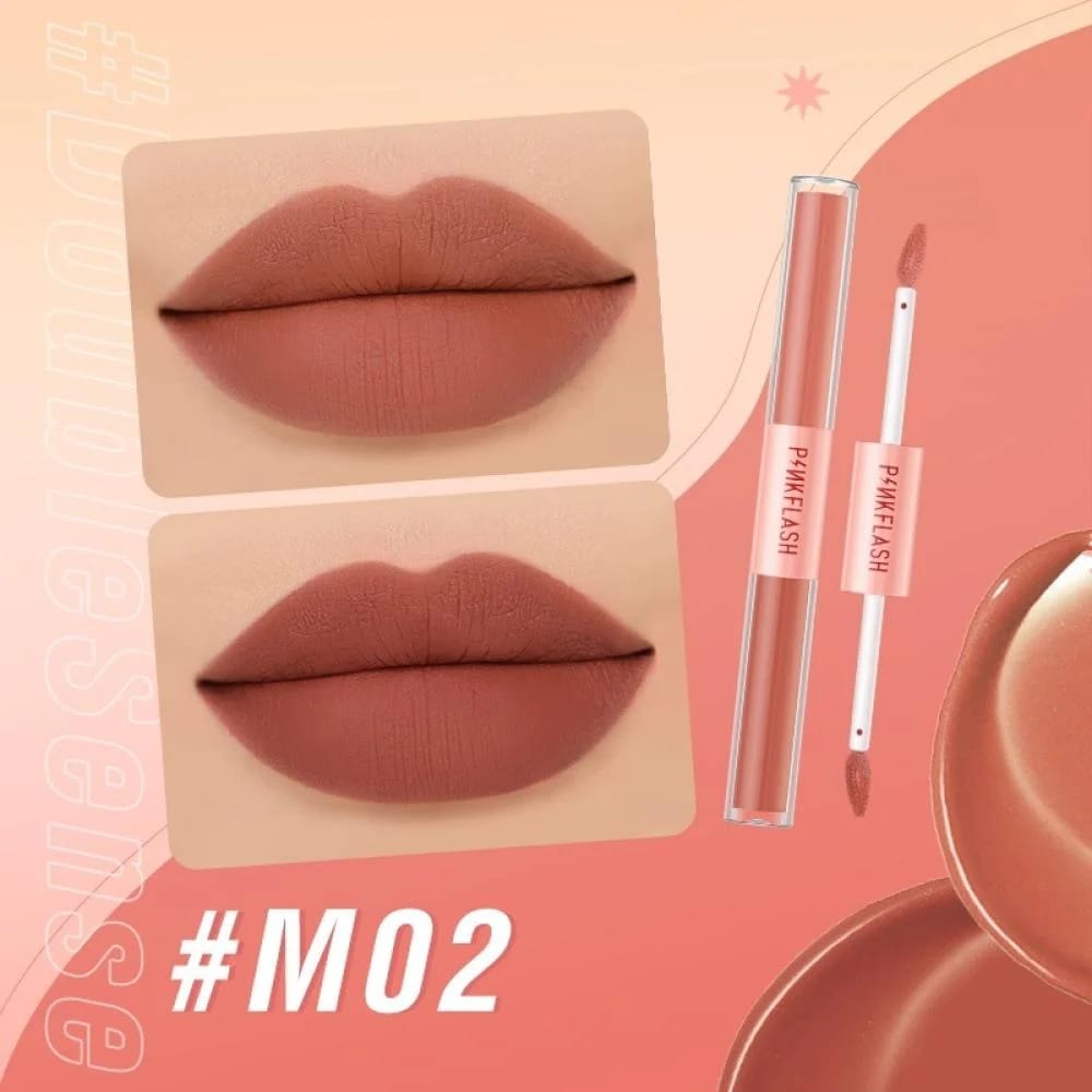 Pink Flash Long-Lasting Shiny Dual Lip Gloss M02