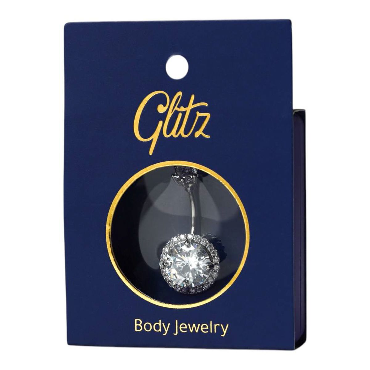 Glitz Piercing - Silver Crystal Circulr