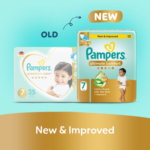Pampers Ultimate Comfort Taped Diapers, Size 7 (15+Kg) 35Pc
