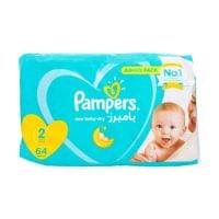 Pampers Baby-Dry Diapers, Size 2 (Newborn, 3-8Kg) 64Pc
