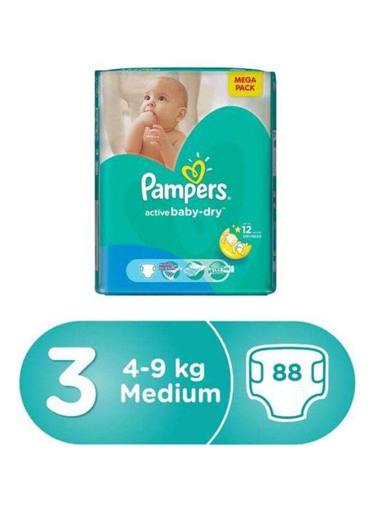 Pampers Baby-Dry Diapers, Size 3 (6-10Kg) 88Pc