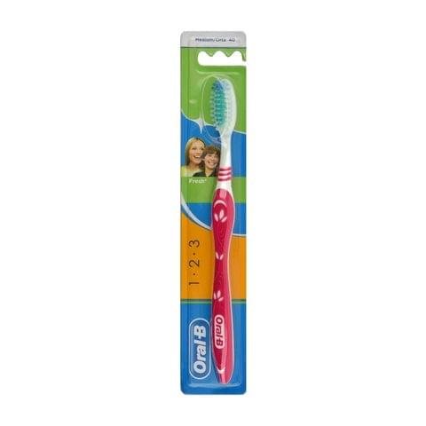 360 Optic White Toothbrush Medium, Multi Color